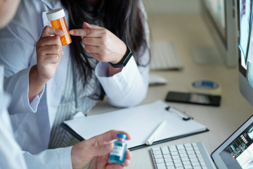 Doctors selecting medications