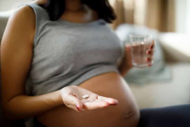Pregnant woman dealing with addiction