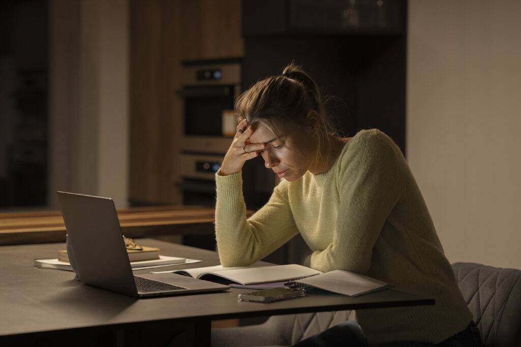 Women feeling tired and stressed